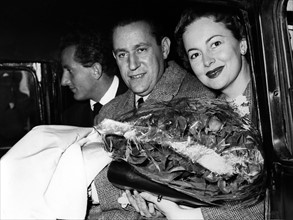 Benno Graziani, Pierre Galante and Olivia de Havilland