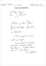 Jackie Kennedy Onassis. Letter to Benno Graziani.