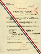 Mission order for Benno Graziani, 1956