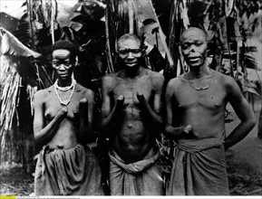 In Africa, natives whose hands have been cut off, 1907