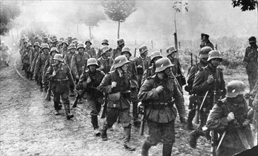 Soldats de l'infanterie allemande lors de l'invasion de la Pologne, 1939