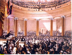L'Assemblée nationale de Francfort à l'église "Paulskirche",  1848