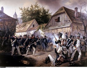 Munk, Battle between Prussian militia and French infantry