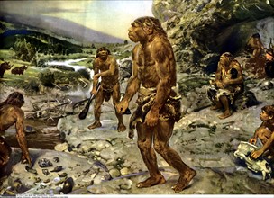 Groupe d'hommes du Néanderthal
