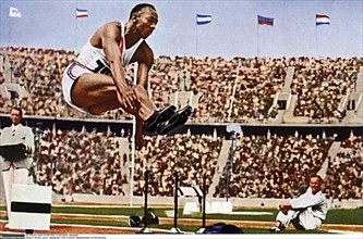 Jesse Owens, at the 1936 Olympic Games, Berlin