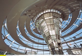 Berlin, vue de l'intérieur du Reichstag