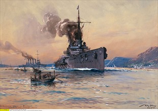 Première Guerre Mondiale, navire de guerre allemand