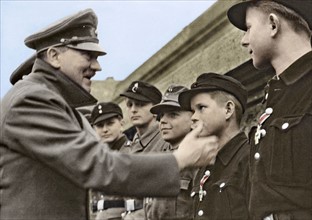 Adolf Hitler at the chancellery in Berlin, 1945