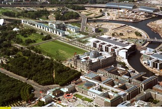 Vue aérienne du quartier gouvernemental de Berlin