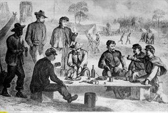 Soldats américains le jour de Thanksgiving, 1864