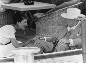 Maria Callas et Winston Churchill en juillet 1959