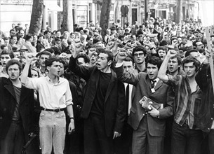 Manifestation étudiante au Quartier Latin à Paris, 
1968