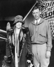 Charles Lindbergh et sa mère, mai 1927