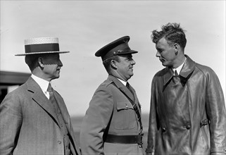 Orville Wright, John F. Curry and Charles Lindbergh, 1927