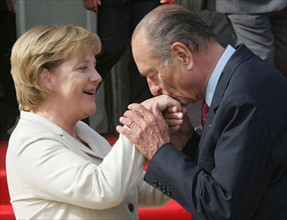 Jacques Chirac und Angela Merkel
