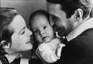 Romy Schneider avec son mari Harry Meyen et leur fils David