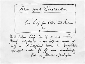 Friedrich Nietzsche, Lettre à Peter Gast
