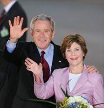 Le Président américain George Bush et sa femme Laura