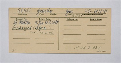 Dokument belegt die Mitgliedschaft von Guenther Grass in der Waffen-SS