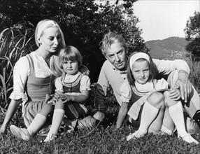 Herbert von Karajan avec sa famille