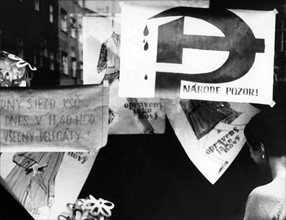 Printemps de Prague : manifestations anti-troupes du Pacte de Varsovie, août 1968