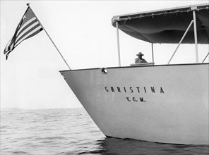 Churchill sur le yacht d'Onassis