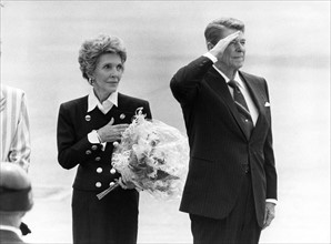 Ronald Reagan et sa femme Nancy à Berlin, 1987