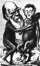Caricature représentant Charles Darwin