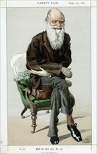 Caricature representing Charles Darwin
