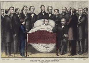 Abraham Lincoln lying his deathbed, April 15, 1865