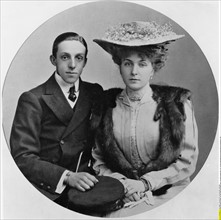 Alphonse XIII d'Espagne et son épouse Victoria Eugenie von Battenberg