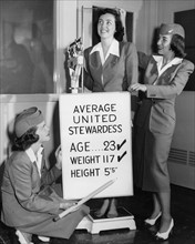 Stewardessen mit geforderten Idealmaáen