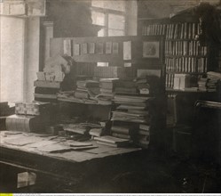 Lew Tolstoi (*1828-1910+, Schriftsteller Russland) - Sein Arbeitszimmer in Jasnaja Poljana, 1908