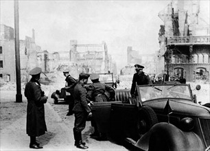 German officers entering Rotterdam in the Netherlands