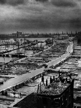 Vue générale de Rotterdam détruite après l'assaut des troupes allemandes du 14 mai 1940