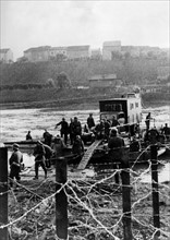 German soldiers crossing the river Moselle near the Luxemburg frontier