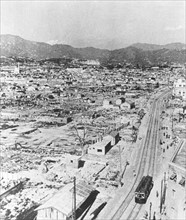Hiroshima, Japan, shortly after the explosion of the first atomic bomb