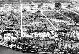Hiroshima - Stadtkern von Hiroshima nach der Explosion der Atombombe