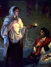 Florence Nightingale im britischen Militaerkrankenhaus von Scutari 1854