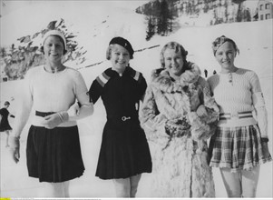 Egedius, Sonja Henie, Liselotte Landbeck, Maxie Herber in St. Moritz