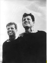 Edward Kennedy, Politiker; Demokraten, USA - mit Bruder Robert Kennedy (l) - 1960er Jahre