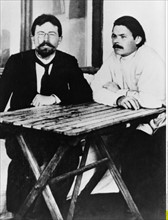 Tschechow, Anton - Schriftsteller, Russland/ mit Maxim Gorki (r.), undatiert