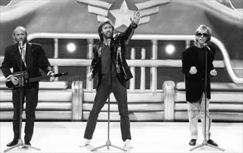 Bee Gees - Musikgruppe, Popmusik, GB/Australien - bei einem Auftritt in der Show 'Wetten dass...?' im ZDF