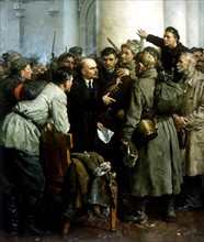 Lénine s'adressant à des révolutionnaires, 1917