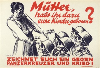 KPD 1918-1933 - Plakat für das Volksbegehren gegen den Bau des Panzerkreuzers A