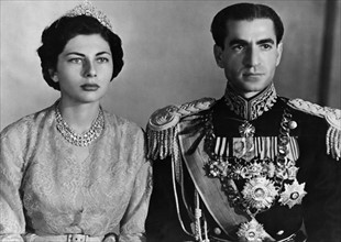 Mohammed Reza Shah Pahlavi et la princesse Soraya Esfandiary