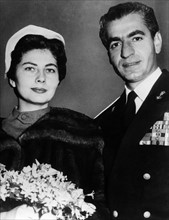 Mohammed Reza Shah Pahlavi et sa seconde épouse la princesse Soraya Esfandiary