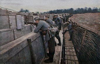 Soldats allemands dans une tranchée des Vosges