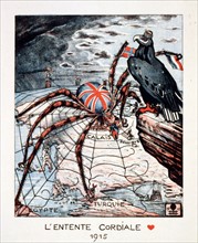 Poster 1. Weltkrieg mit Bezug auf die Entente Cordiale von 1904 zwischen Frankreich und England