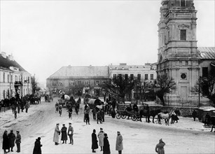 1. Weltkrieg, deutsche Besatzung von Russisch - Polen: Ansicht der Stadt Mlawa